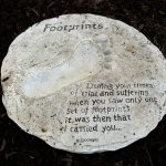 Footprints Poem Near Rose Bush
